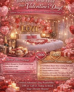 ❤️🥰 VALENTINES DAY BOOKINGS NOW OPEN‼️‼️‼️