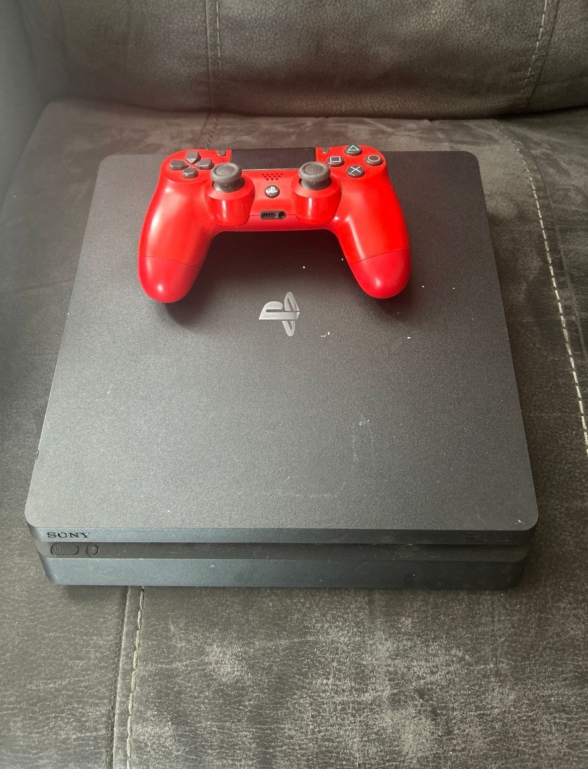 PlayStation 4 Slim With Red PS4 Controller 