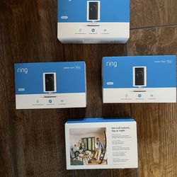 Ring Indoor Cam Plus (newest model),   These are brand new   Retinal 2K for crisp, true-to-life video quality, 4x Enhanced Zoom, Low-Light Sight  I ha