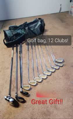 Golf bag includes 12 clubs