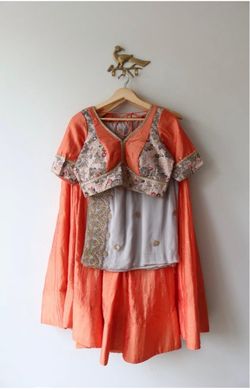 Indian Lehenga Set with Embroidered Blouse
