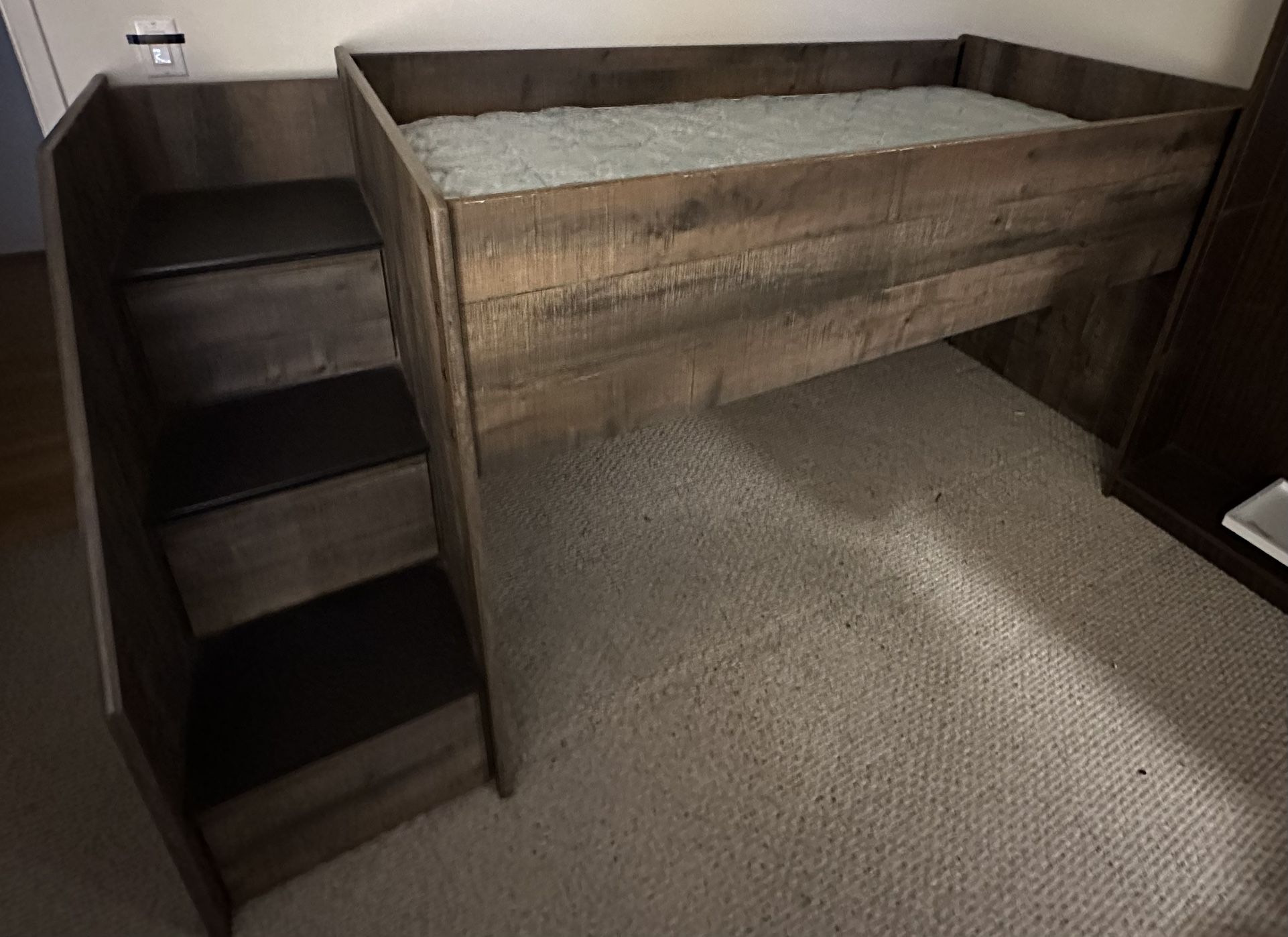 Rustic Bunk Bed twin size frame with drawer