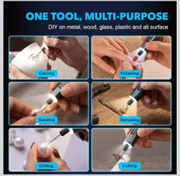 Engraving Pen for All Materials, 64 IN 1 Tools for Polish Sand Drill & Cut
with Bit Storage Case, LCD Screen & LED Light, 5 Speed Engraver Pen Cordles