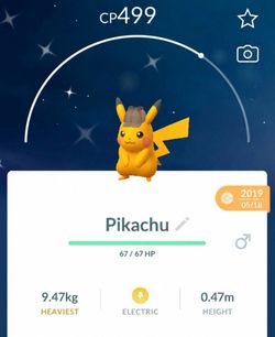 Shiny Detective Pikachu Pokemon Go