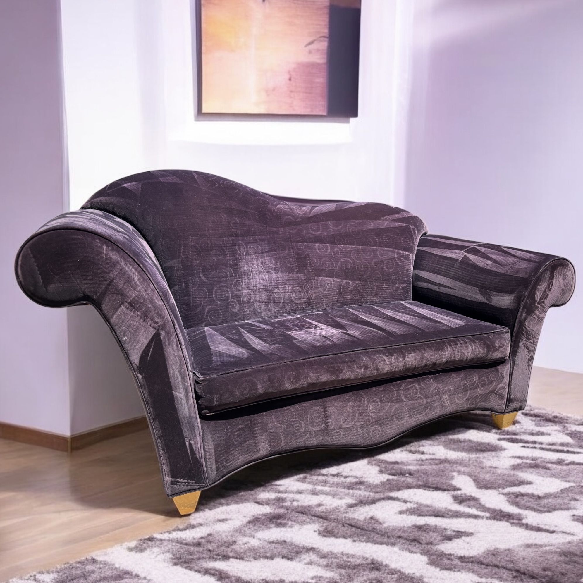 Rad 90’s Purple Velvet Loveseat Z Gallery