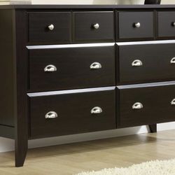 Modern 6-Drawer Dresser – Jamocha Wood Finish ✨