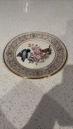 Decorative Porcelain Plate with Bird Design