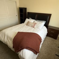 Queen Bed Frame, Nightstand, & Console Table