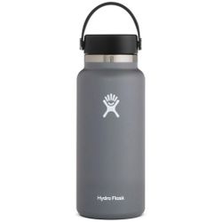 Hydro Flask 32 oz Wide Mouth Water Bottle Flex Cap Stone Grey NWT New Insulated