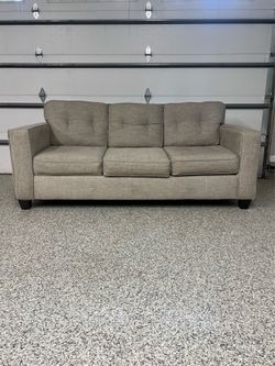 Gray Fabric Sofa, 3-Seat Couch OBO