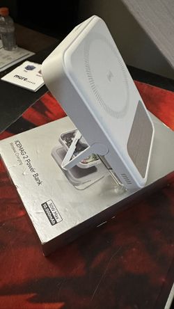 ICEMAG 2 MagSafe Power Bank, 15W Qi2 Magnetic Portable Charger with Active Cooling 10000mAh Battery Pack with Foldable Stand Transparent, 