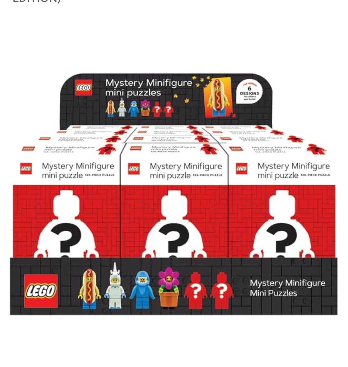Mystery Minifigure Puzzles 12 Copy CDU (RED EDITION) by Chronicle Books,New Products : American Fashion Style Bags On Sale