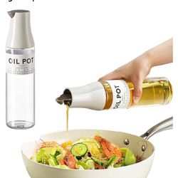 2 pieces Olive Oil Dispenser Bottle,Auto Flip Non-Drip Design,Leak Proof Soy Sauce & Vinegar,Glass