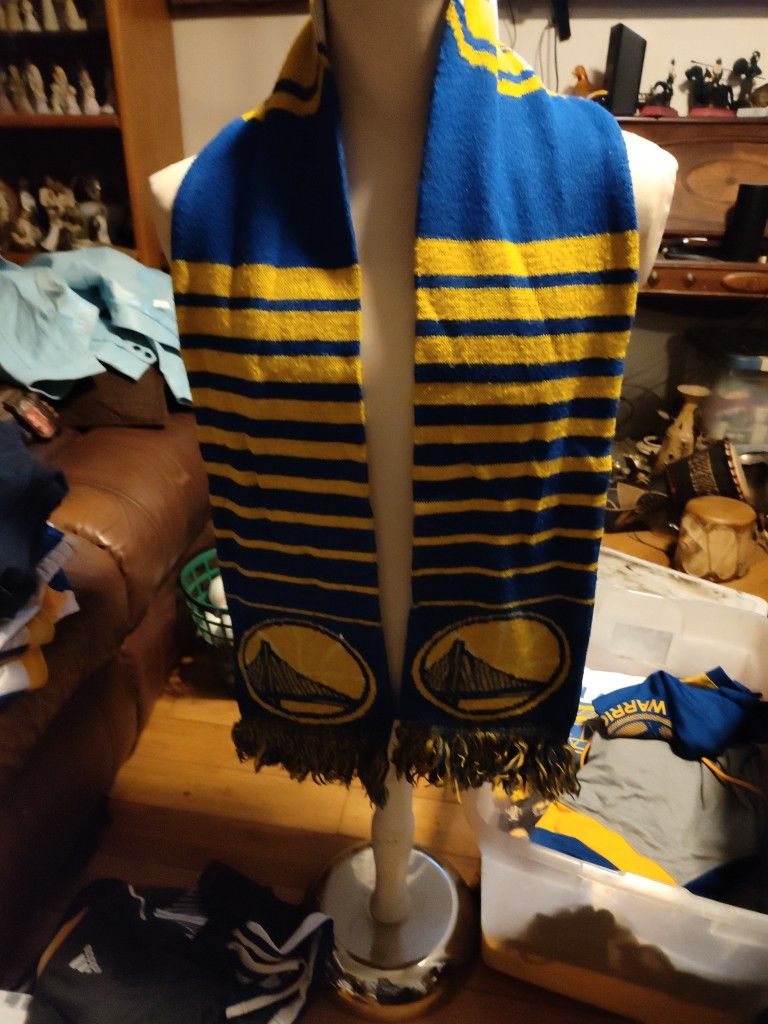 Vintage Golden State Warriors Reversible Scarf With Fringe