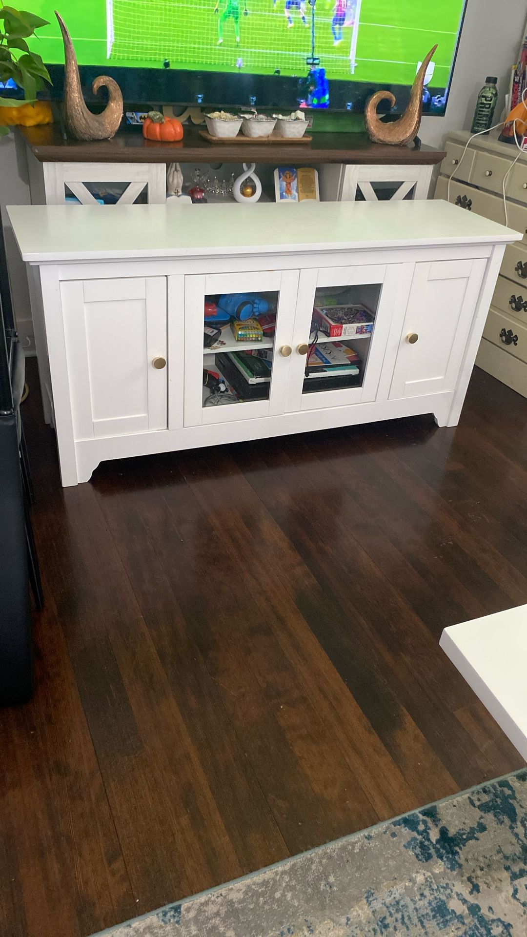 Tv Stand White Color In Great Condition