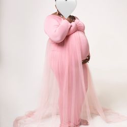 Pink Maternity Photoshoot Gown