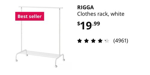 Ikea clothes rack, white
