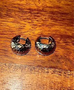 Italian 925 Sterling silver  Huggie hoop earrings