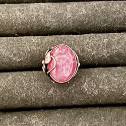 Antique Rose Quartz Sterling Silver Ring