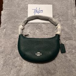 NEW! Coach Mini Payton Bag Pebble Leather Emerald Green - CN011 