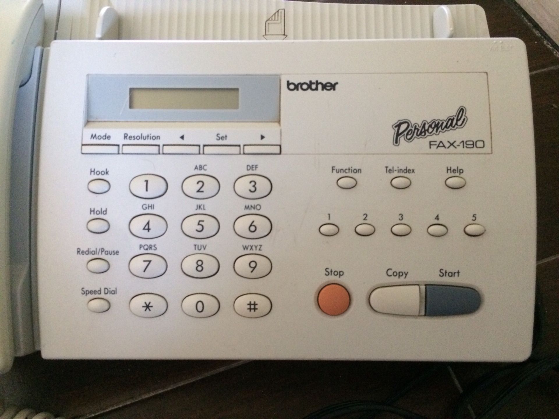 Brother Personal Fax 190...Copy-Fax-Phone...Tested...”PERFECT WORKING ORDER....very light weight portable!!! ($25) OBO