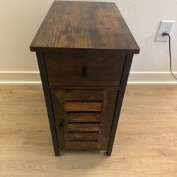 Wood/Metal Nightstand With Shelves