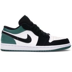 Jordan 1 Low ,White Black Mystic Green