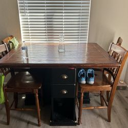 Dinning Table With Drawers And Wine Rack