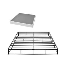 Box Spring, King Size Bed Frame with Washable Fabric Cloth, Heavy Duty Metal Frame for King Bed, 9 in Mattress Foundation, 3500 lbs Max Weight Capacit
