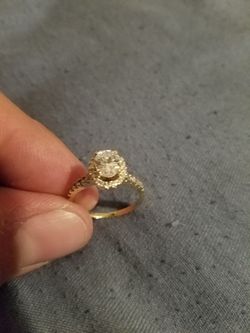 Wedding Ring 14K Gold Cubic Zirconia Ring