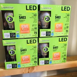4 Boxes 2 Bulbs Per Pak LED 75 Watt A19