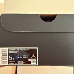 Jordan One Mids Youth Size 5y