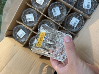Set of 12 Crystal-Cut Glass Tumblers
