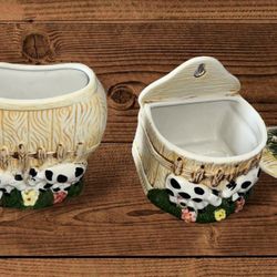 Cow Jar And Napkin Holder 