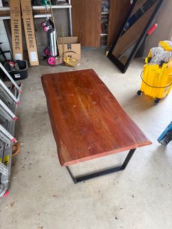 Wood coffee table