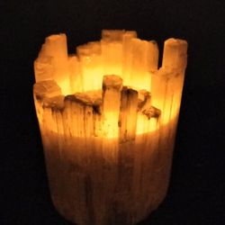 SELENITE TEA LIGHT CANDLE HOLDER * NEW1