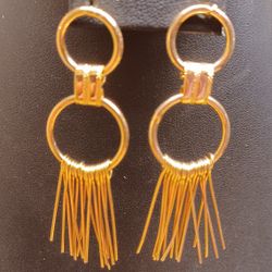 Goldtone Fringe Pierced Earrings 
