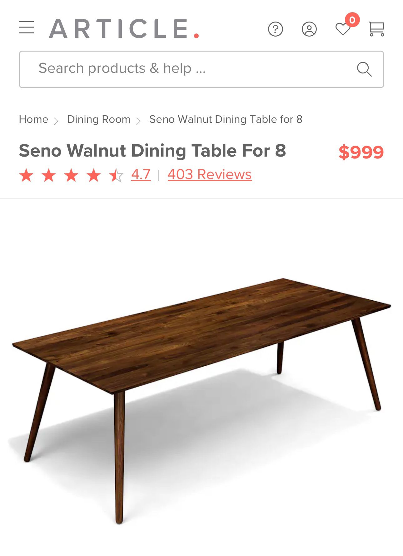 Article Furniture Dining Table