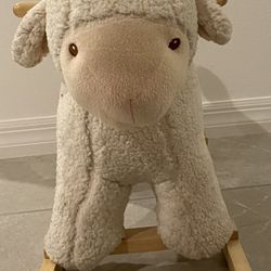 Lamb Rocker with Wooden Base Plush Stuffed Animal