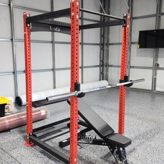 Vesta PR3000 Squat Rack | Power Cage | 11 Guage Steel | 5/8 Holes | Gym Equipment | Fitness |🔴Bar, Bench, Weights Sold Separately🔴| FREE DELIVERY 🚚