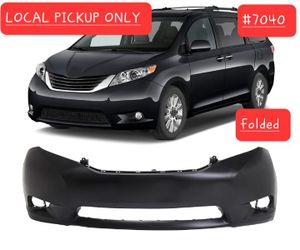 ➿️ Black Front Bumper Cover Fit for 2011-2017 Toyota Sienna Base LE XLE (#7040)