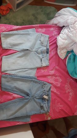 The white pants are Old Navy size 10 in kids standard darker pants are size 12