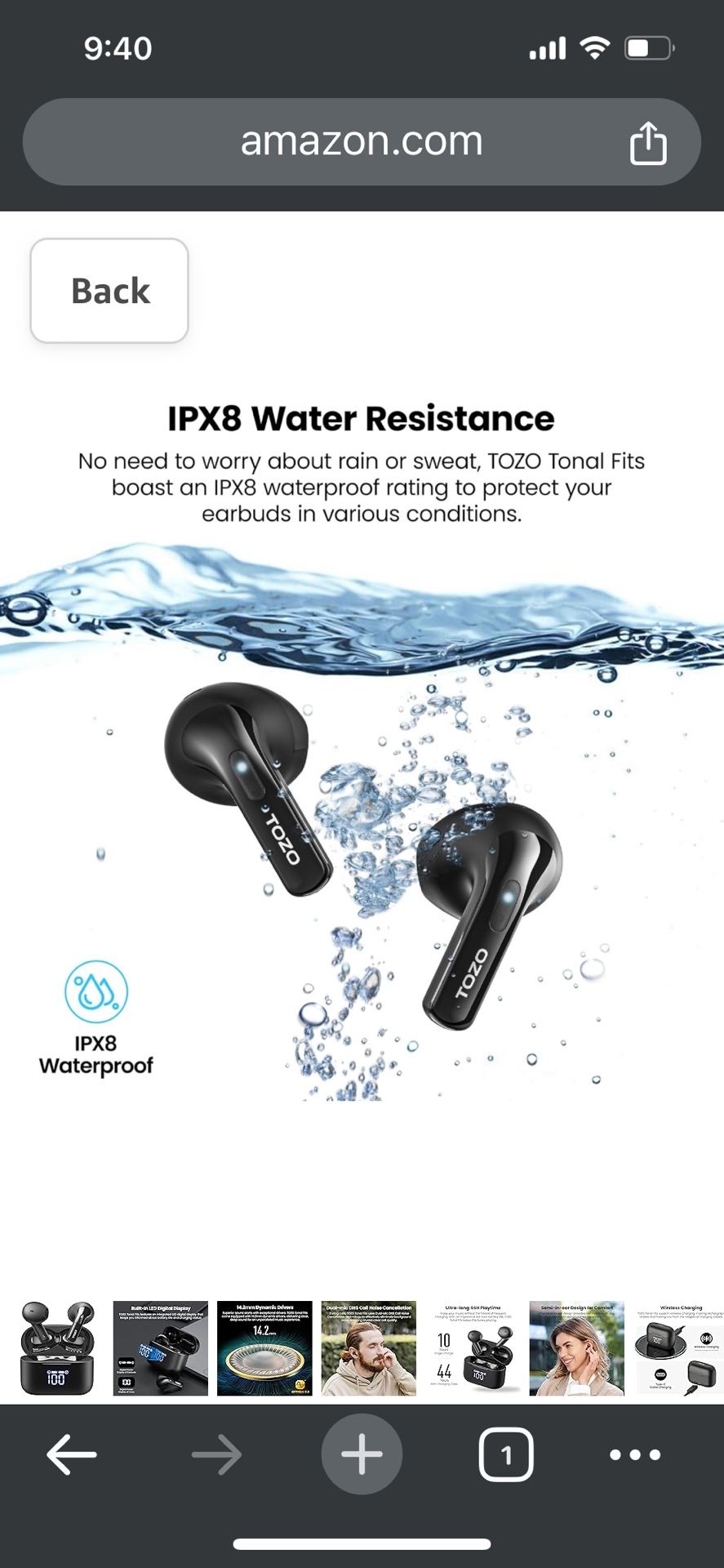 Wireless Earbuds, 5.3 Bluetooth Headphone, Sem in Ear with Dual Mic Noise Cancelling, IPX8 Waterproof, 44H Playback Stere Sound with Power Display Wir