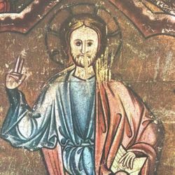 CHRIST THRONE Original Vintage Poster Norway Antique Fine Art Print Stave Church Collectible 1950’s Italy Printed Enthroned Norwegian Ephemera
