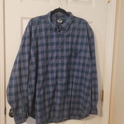 Dockers Men's Plaid Button-Down Shirt 2xl