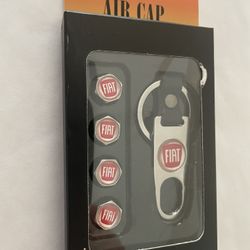 4 ~ Fiat Chrome Air Valve Caps 