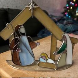 Stained Glass Christmas Nativity