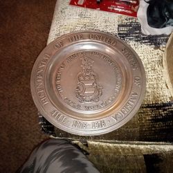 Bicentennial Of The United States Of America President George Washington Pewter Plate
