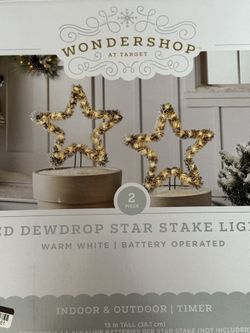 Wondershop led dewdrop star stake lights