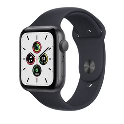 Brand new in box never used  Apple Watch SE (2nd Gen) GPS, 44mm 32gb Space Gray Aluminum Case with Midnight Sport Band. No cell service compatible. 